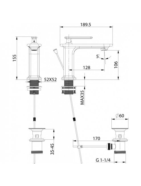 Смеситель Lemark Mista LM6406WG для раковины