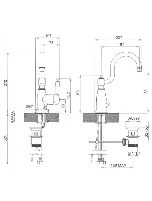 Смеситель Margaroli Classica RU1001AA01BR для раковины