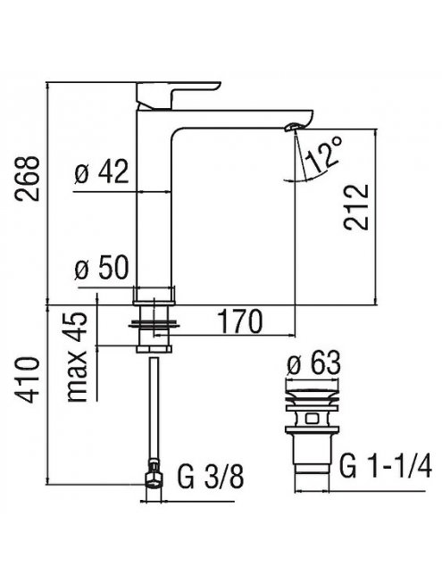 Смеситель Nobili ABC AB87128/2CR для раковины