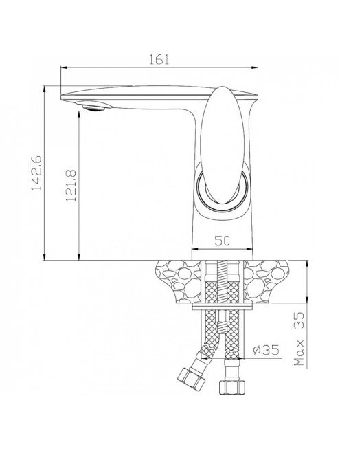 Смеситель Rossinka RS30-11B для раковины, с донным клапаном