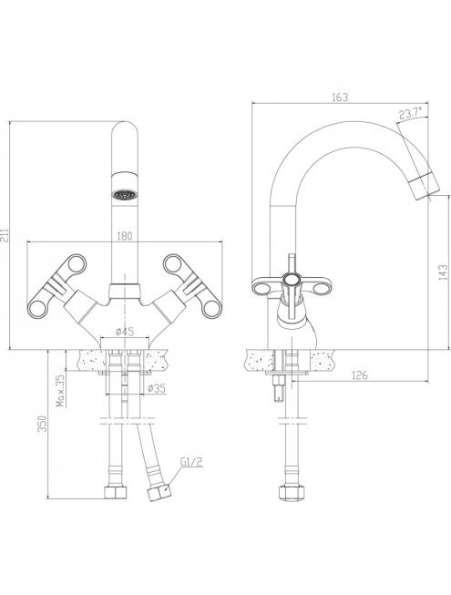 Смеситель Rossinka RS42-62 для раковины