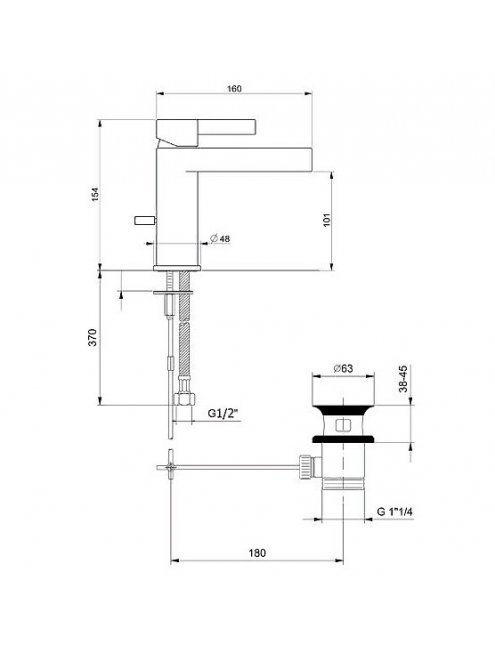 Смеситель Webert DoReMi DR830102015 для раковины, хром