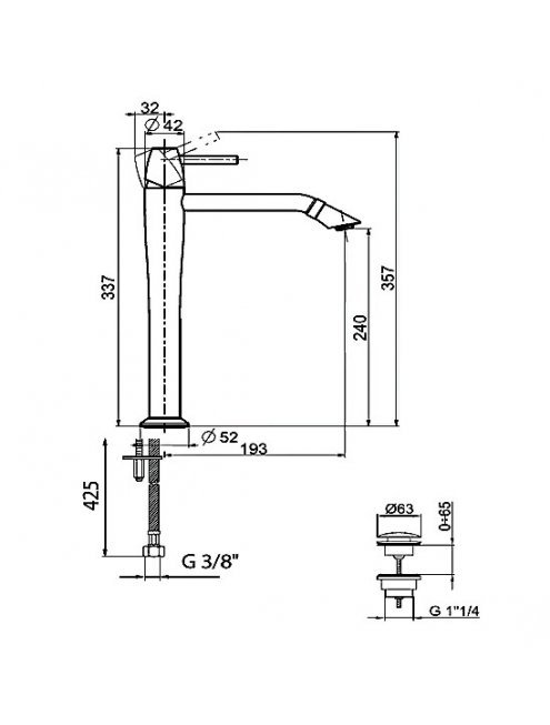 Смеситель Webert Opera moderna OE830402985 графит,  для раковины