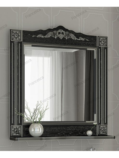 Комплект мебели Венеция Аврора 85 черный с патиной серебро