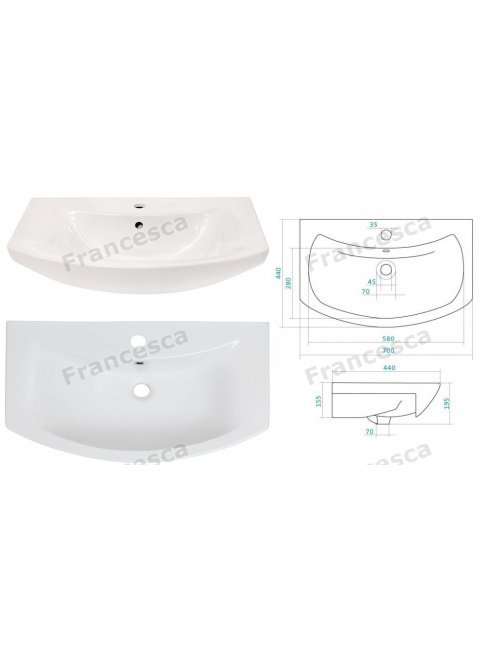 Комплект мебели Francesca Eco 70 белый-венге