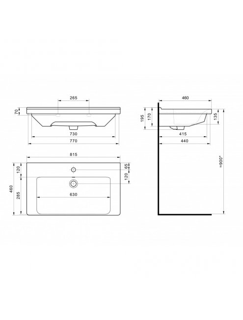 Комплект мебели для ванной комнаты Francesca Доминго 80, 3 двери