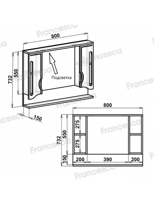 Комплект мебели Francesca Инфинити 80 (ум. Балтика 80)