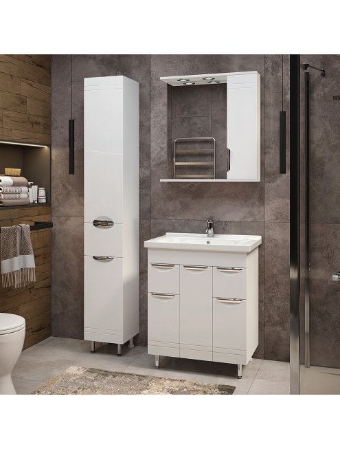 Комплект мебели для ванной комнаты Francesca Доминго 70, с ящиками, правый