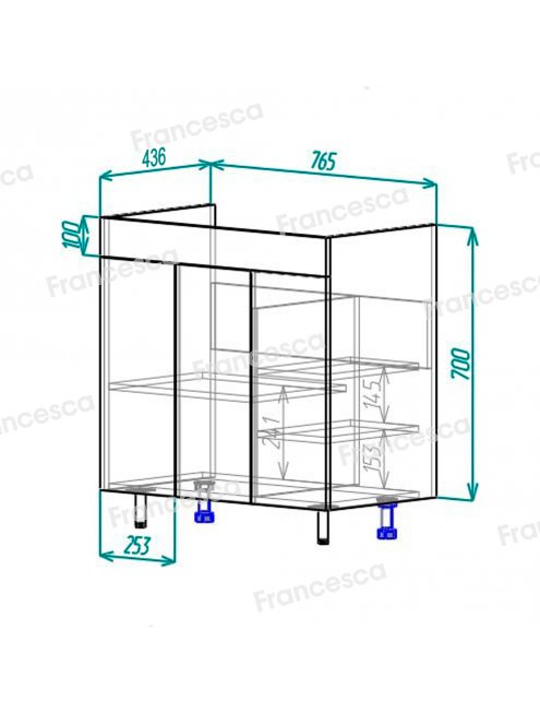 Комплект мебели для ванной комнаты Francesca Доминго 80, 3 двери