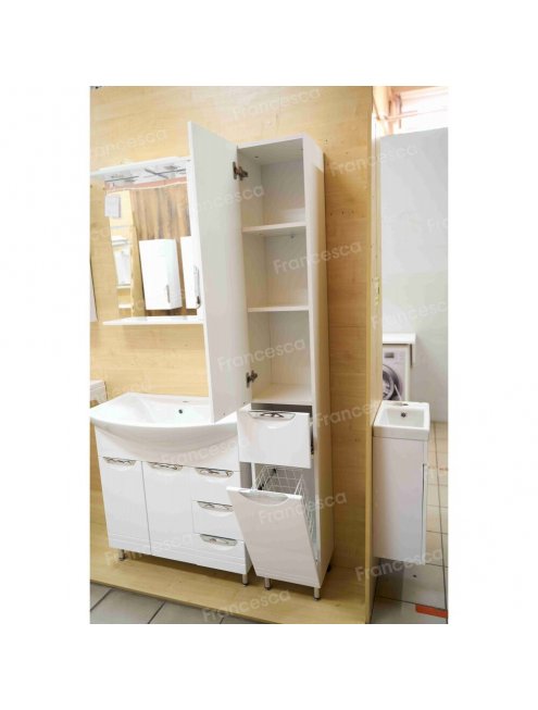 Пенал Francesca Доминго 30 с бельевой корзиной, с подсветкой, левый