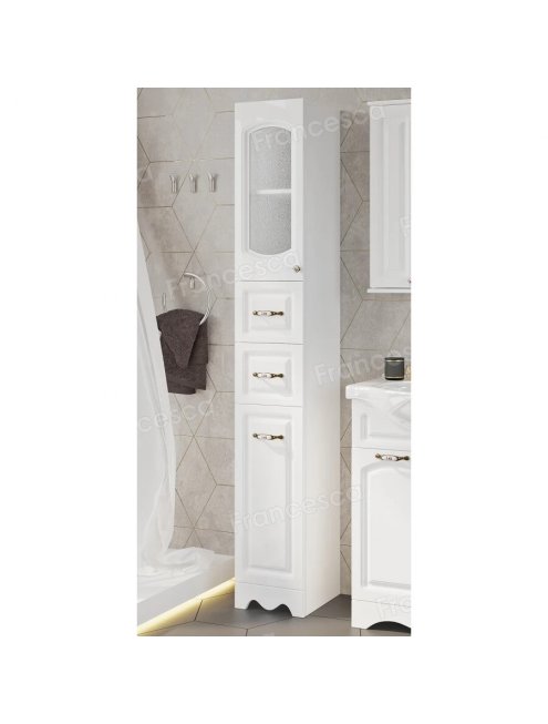 Пенал Francesca Империя 30 белый, левый, с подсветкой