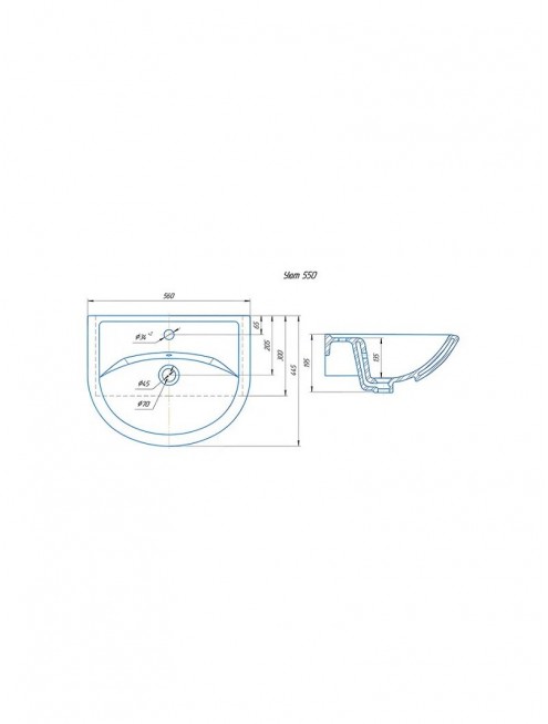 Комплект мебели для ванной комнаты Francesca Avanti Империя 55 с ящиком, правый