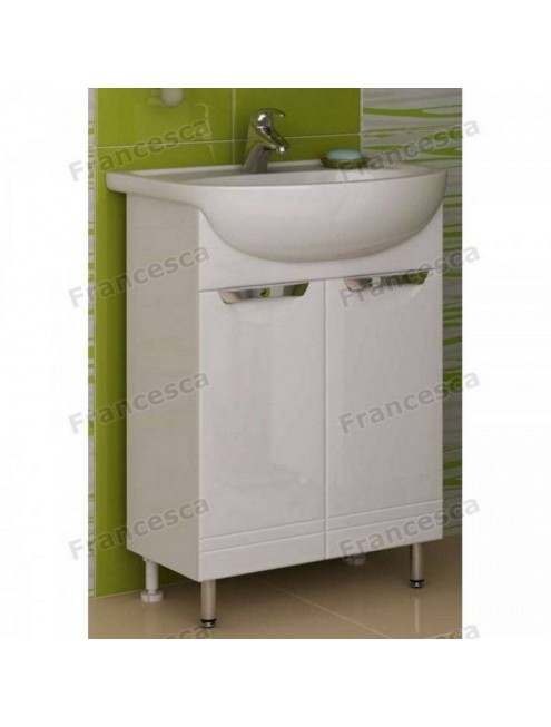 Тумба с раковиной Francesca Avanti Доминго 50 белый, с подсветкой (2 дв.,ум. Уют 50)