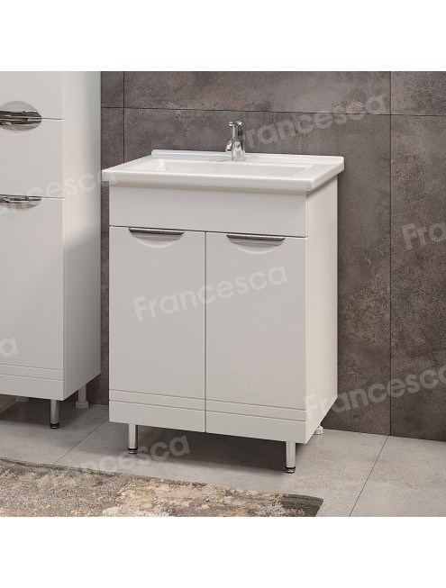 Тумба с раковиной Francesca Avanti Доминго 60 2 двери, с подсветкой (ум. Миранда 60)