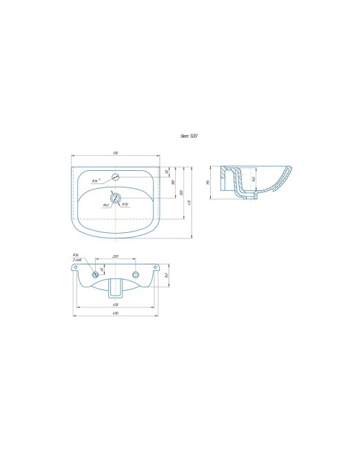 Тумба с раковиной Francesca Avanti Империя 50 белый с подсветкой (2 двери, ум. Уют 50)
