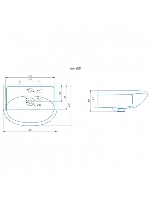 Тумба с раковиной Francesca Avanti Империя 60 белый с подсветкой (2дв+2ящ, ум. Уют 60)