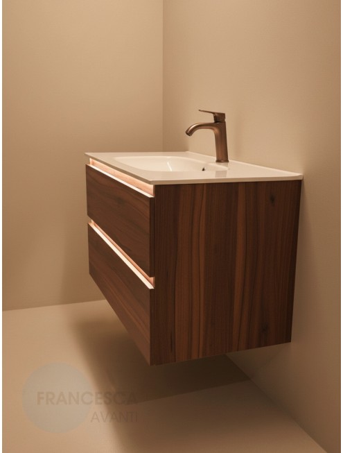 Тумба с раковиной Francesca Avanti Panda 100,DR-03-100, подвесная, дуб, с подсветкой