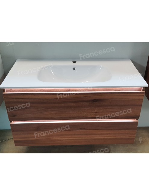 Тумба с раковиной Francesca Avanti Panda 100,DR-03-100, подвесная, дуб, с подсветкой