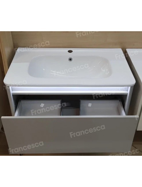 Тумба с раковиной Francesca Avanti Panda 80, DR-01-80, подвесная, с подсветкой, серая