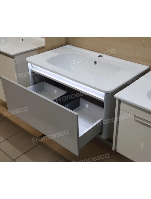 Тумба с раковиной Francesca Avanti Panda 80, DR-01-80, подвесная, с подсветкой, серая