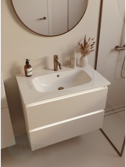 Тумба с раковиной Francesca Avanti Panda 80, DR-03B-80, подвесная, с подсветкой, бежевая