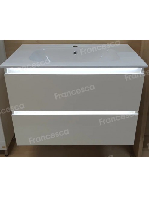 Тумба с раковиной Francesca Avanti Panda 80, DR-03B-80, подвесная, с подсветкой, бежевая