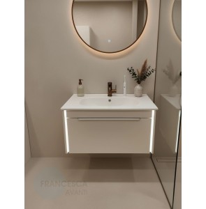 Тумба с раковиной Francesca Avanti Panda 80, DR-05-80, подвесная, бежевая, с подсветкой