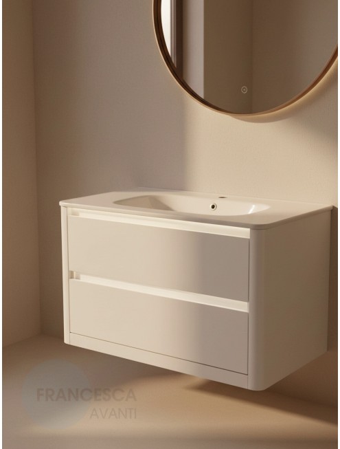 Тумба с раковиной Francesca Avanti Panda 90, DR-06-90, подвесная, бежевая, с подсветкой