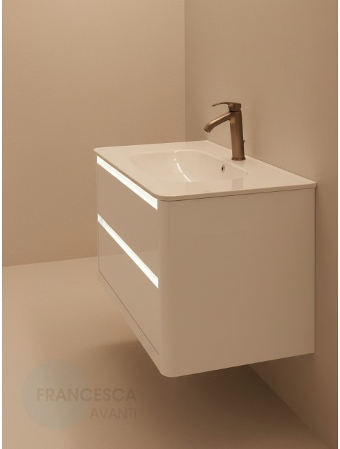 Тумба с раковиной Francesca Avanti Panda 90, DR-06-90, подвесная, бежевая, с подсветкой