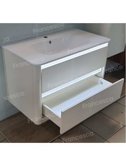 Тумба с раковиной Francesca Avanti Panda 90, DR-06-90, подвесная, бежевая, с подсветкой