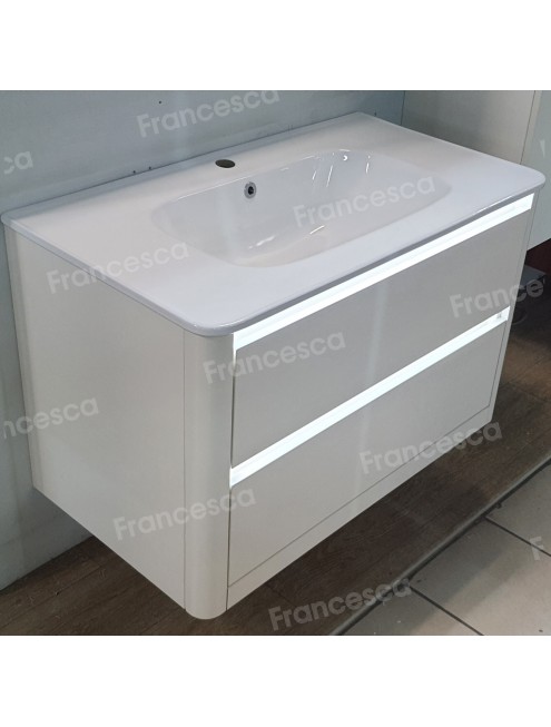 Тумба с раковиной Francesca Avanti Panda 90, DR-06-90, подвесная, бежевая, с подсветкой