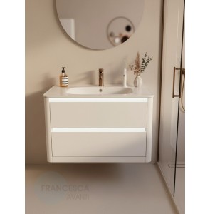 Тумба с раковиной Francesca Avanti Panda 90, DR-06-90, подвесная, бежевая, с подсветкой