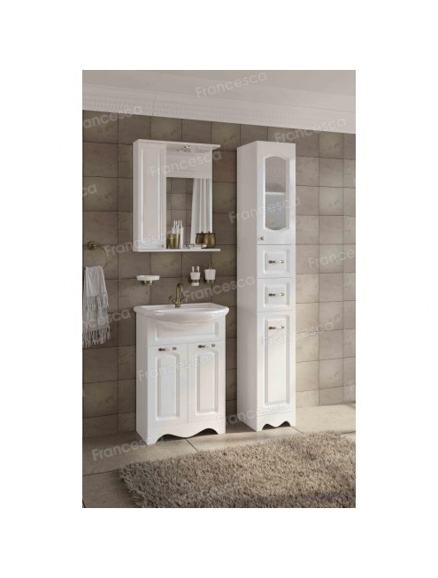 Тумба с раковиной Francesca Империя 50 белый с подсветкой (2 двери, ум. Уют 50)