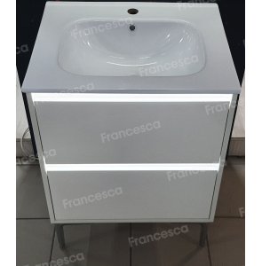 Тумба с раковиной Francesca Avanti Panda 60,DR-04-60, напольная, с подсветкой, бежевая
