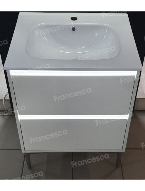 Тумба с раковиной Francesca Avanti Panda 60,DR-04-60, напольная, с подсветкой, бежевая