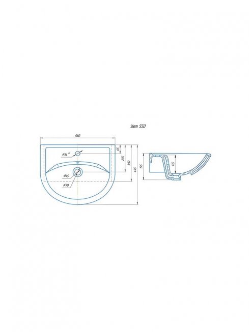 Комплект мебели для ванной комнаты Francesca Империя 55 с ящиком, левый