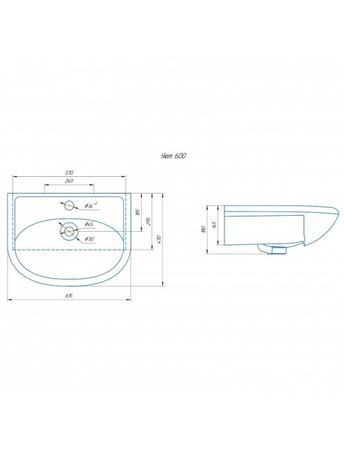 Комплект мебели для ванной комнаты Francesca Империя 60, с 1 ящиком, левый