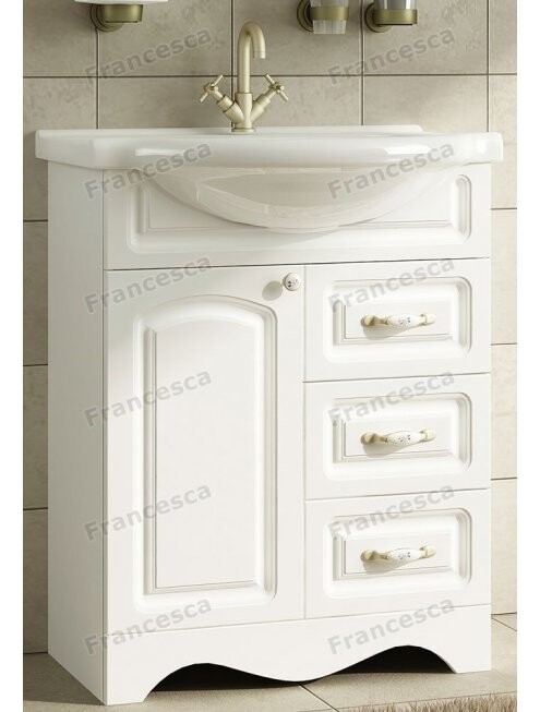 Комплект мебели для ванной комнаты Francesca Империя 65, с ящиками, левый