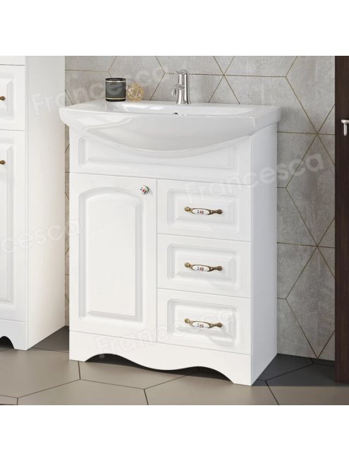 Комплект мебели для ванной комнаты Francesca Империя 70, с ящиками, правый