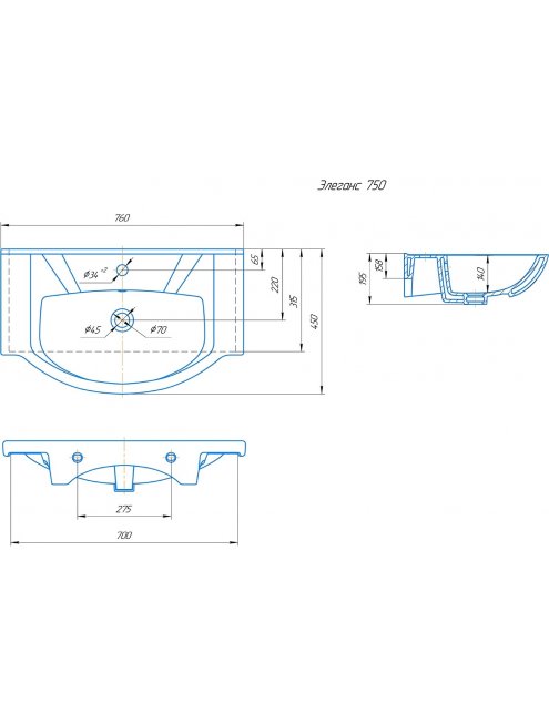 Комплект мебели для ванной комнаты Francesca Империя 75-2, левый