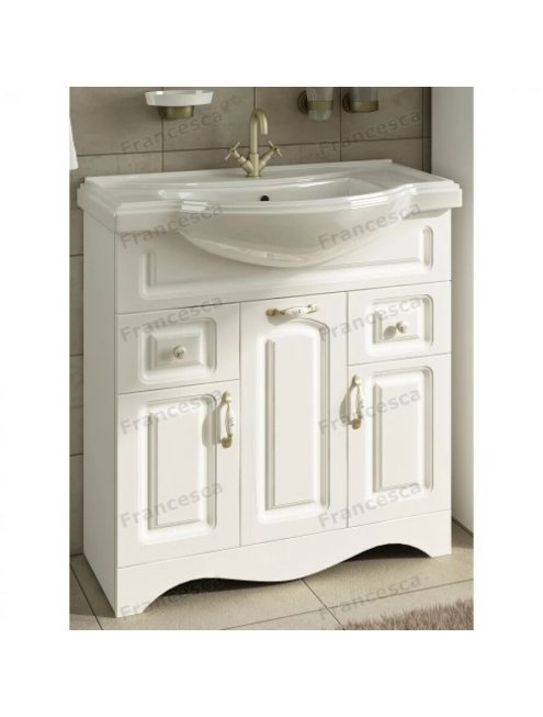 Комплект мебели для ванной комнаты Francesca Империя 80 с ящиками, зеркало 2 шкафа