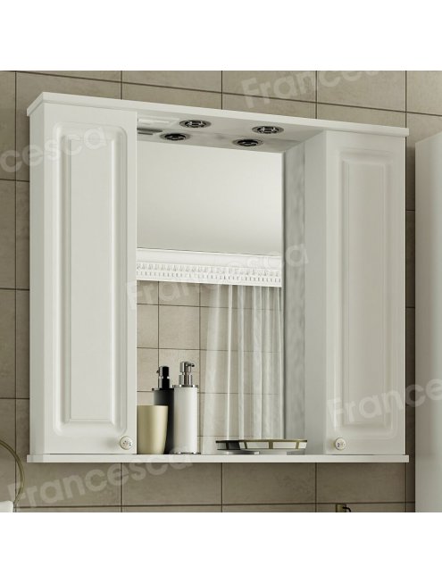 Комплект мебели для ванной комнаты Francesca Империя 80 с ящиками, зеркало 2 шкафа