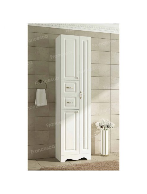 Пенал Francesca Империя 50 белый двойной, с подсветкой, без корзины