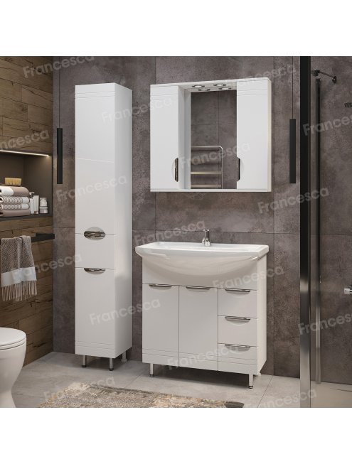 Тумба с раковиной Francesca Доминго 80 белый (2дв+3ящ, под ум. Балтика 80)