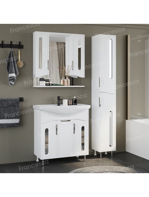 Тумба с раковиной Francesca Инфинити 80 белый (3 двери, ум. Балтика 80)