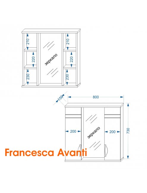 Комплект мебели Francesca Доминго 80 (3ящ+2дв, ум. Балтика 80)