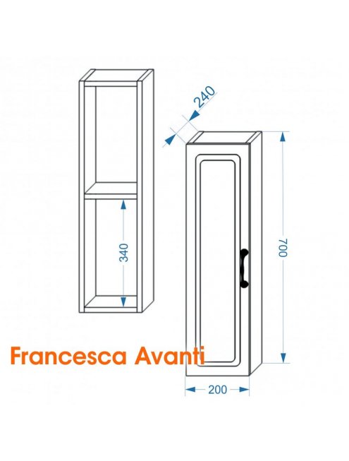 Шкаф навесной Francesca Империя 20, с подсветкой, универсальный