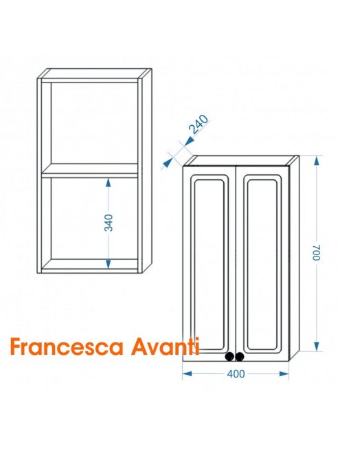Шкаф навесной Francesca Империя 40, с подсветкой