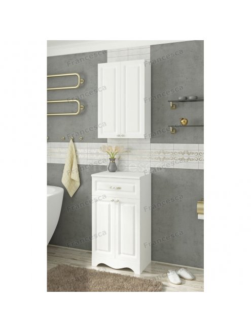 Шкаф навесной Francesca Империя 50 белый, с подсветкой