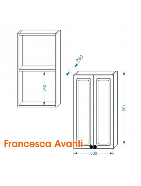 Шкаф навесной Francesca Империя 50 белый, с подсветкой